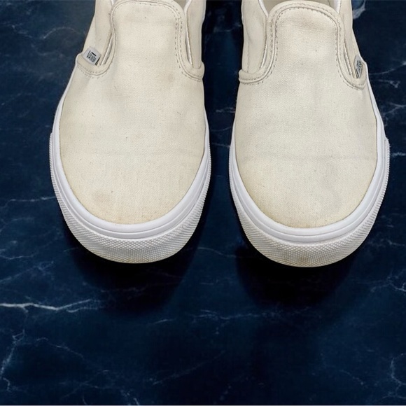 Vans Classic Slip-On Natural Canvas Off White Kids 3 / EU 34 Skate Shoes - Picture 10 of 12